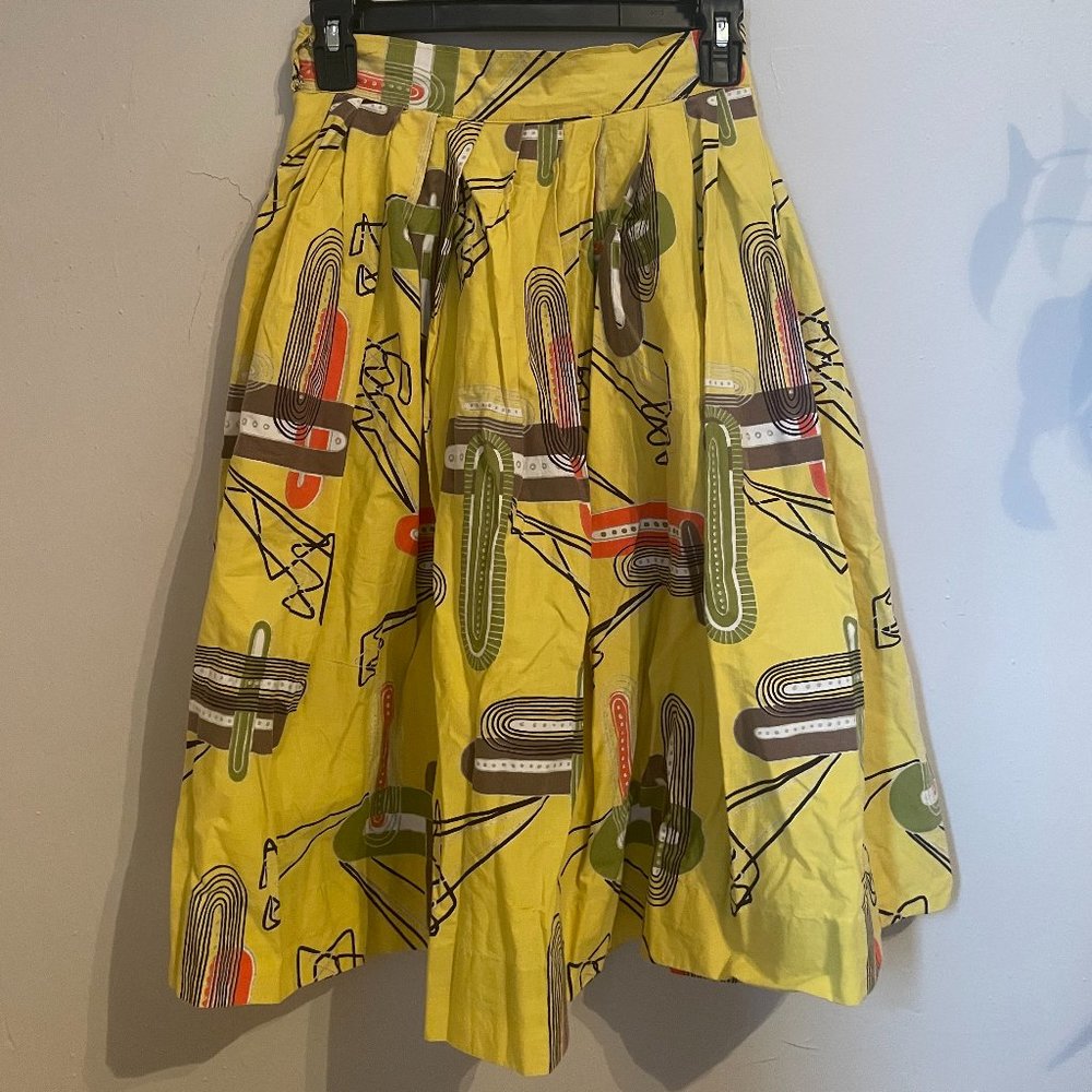 Vintage 1960s A-Line Midi Skirt Small
